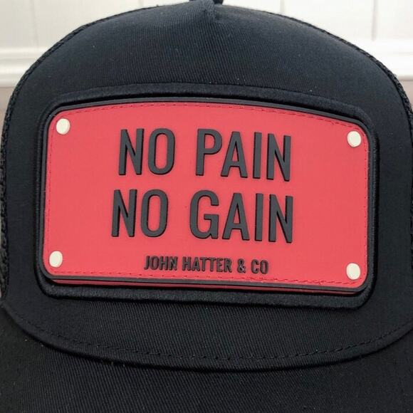 John Hatter & Co No Pain No Gain Hat Rubber Edition Snap Back One Size Black - Picture 3 of 10